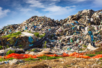 Wall Mural - Collecting methane in the trash.