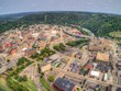 Aerial View of Downtown Wheeling, West Virginia on the Ohio River