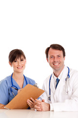 Wall Mural - Happy Doctor and Nurse Ready for Work - Medical Healthcare