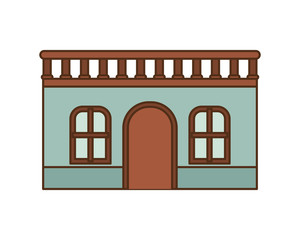 Wall Mural - house with front view isolated icon