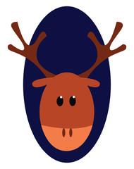 Sticker - Deer on a blue backgroung vector illustration