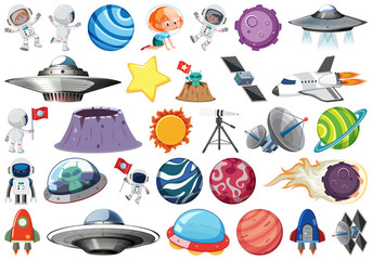 Wall Mural - Set of space element