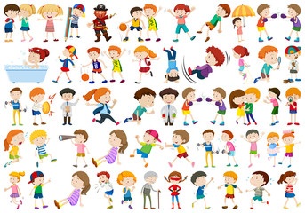 Wall Mural - Set of exercise people character