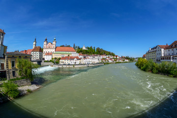 Sticker - View on Steyr in Upper Austria / Austria