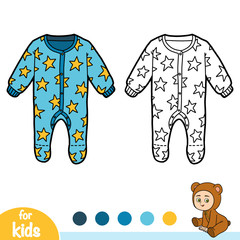 Coloring book, Sleepsuit with stars