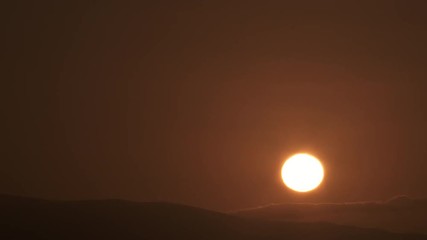 Wall Mural - Black To Bright Warm Sunrise Timelapse On Empty Sky