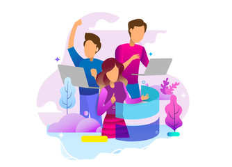 social media concept landing page template. landing page design of social media and entertainer. mod
