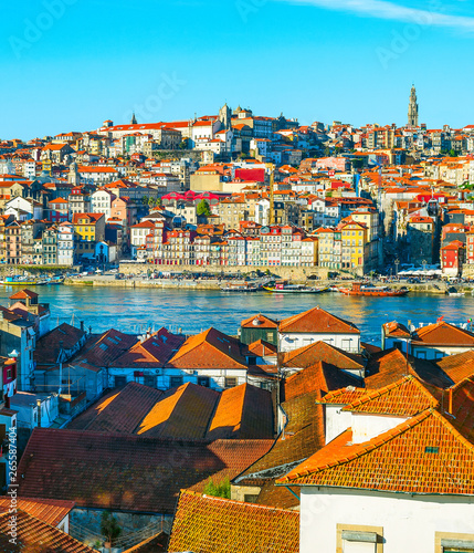 Porto cityscape in morning sunshine