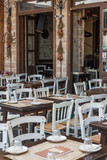 Fototapeta Boho - Outdoor restaurant seating
