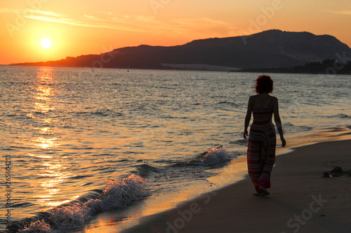 picture Mujer Caminando En La Playa Atardecer https stock adobe com images mujer en la playa al atardecer caminando por la playa 265604213 start checkout 1 content id 265604213