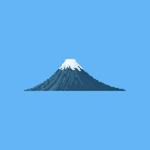 Pixel Fuji Mountain.8bit.japan Volcano Travel Spot.