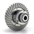 The differential gear on white background 3d illustration
