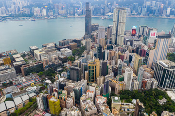 Wall Mural - Top view of Hong Kong city