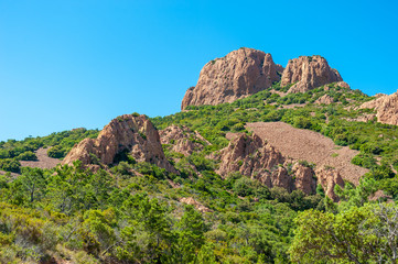 Mountain landscape in the Massif de l'Ésterel near Antheor