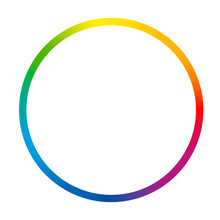 Gradient Color Ring. Rainbow Colored Thin Circle. Isolated Vector Illustration On White Background.