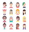 © Eduardo - Diversity people avatar flat icon set, vector women characters