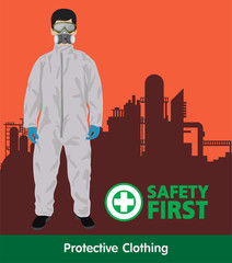 Wall Mural - Protective Clothing, safety first, vector design