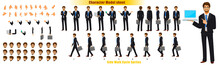 Businessman Character Model Sheet With Walk Cycle Animation Sequence 