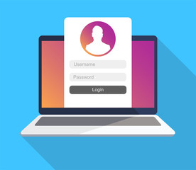 Wall Mural - vector illustration of customer support concept, account login