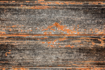 Closeup of old natural wood grunge texture. Dark surface with old natural wooden pattern. Vintage wooden floor.