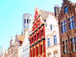 canvas print picture - Historic buildings in Brugge Belgium