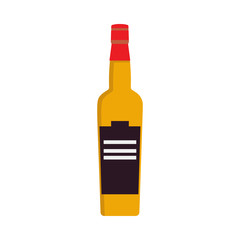 Wiskey bottle beverage liquid party symbol. Cognac glass object celebration vector icon alcohol.