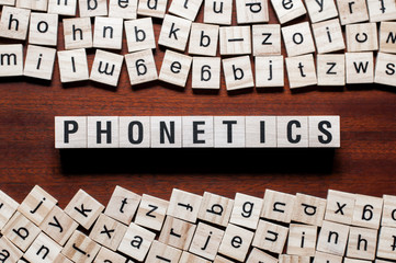 Phonetics word concept on cubes