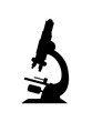 silhouette mikroskop wissenschaftler forscher forschen linse vergrößerung zoom beobachten lernen schule studieren schüler wissen aufdecken biologe chemie gerät apparat vergrößerungsglas clipart design