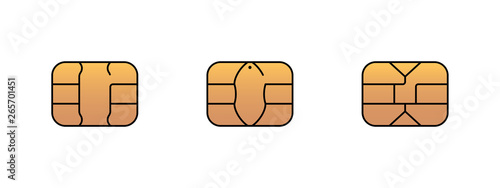 Cuadros en Lienzo EMV gold chip icon for bank plastic credit or debit charge card