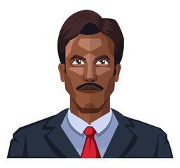 Sticker - Handsome man with moustaches illustration vector on white background