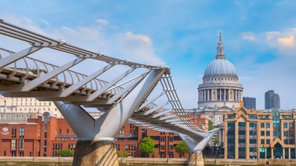 Wall Mural - View of St Paul's Cathedral with the Millenium Bridge