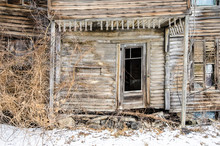 Front Porch On An Abandoned Farm House Collapsing