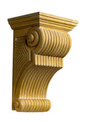 Wall corbel shelf gold decorative with clipping path.