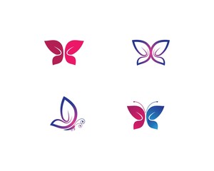 Wall Mural - Butterfly logo template vector icon