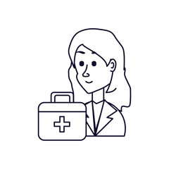 Wall Mural - doctor female professional with first aid kit