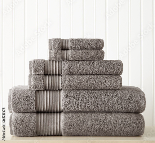 Fotomural Cotton terry towel set. Dobby border towel set