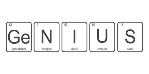 The chemical elements of the periodic table,funny phrase -Genius