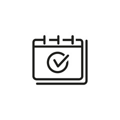 Sticker - Achievement line icon. Deadline, task done, appointment. Notifications concept. Vector illustration can be used for topics like business, management, planning