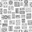 © julikul8931 - Ethnic African seamless pattern. Drawn tribal drawings on a white background.