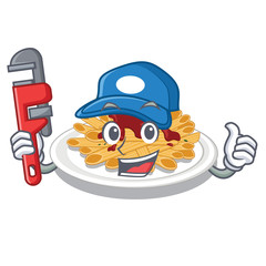 Wall Mural - Plumber pasta isolated with in the cartoon