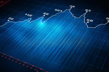 2d rendering Stock market online business concept. business Graph 