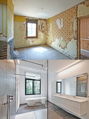 Sticker - Renovation of a bathroom Before and after