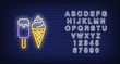 Ice-cream bar and cone neon sign