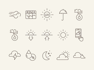 Wall Mural - Forecast line icon set