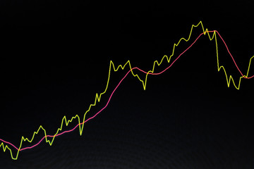 Stock exchange market graph analysis background 