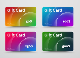 Wall Mural - template vector gift card with round abstract elements from lines.