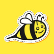 Bee sticker cartoon