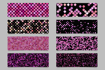 Wall Mural - abstract diagonal rounded square pattern banner background set