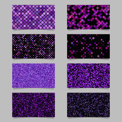 Sticker - abstract diagonal square pattern mosaic card background template set