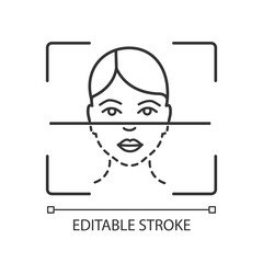 Poster - Face scanning process linear icon